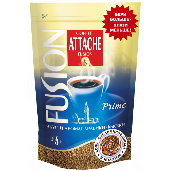Растворимый кофе Attache Fusion Prime 108г